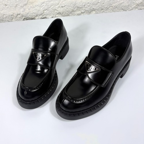 Prada chocolate loafers - prada, nero